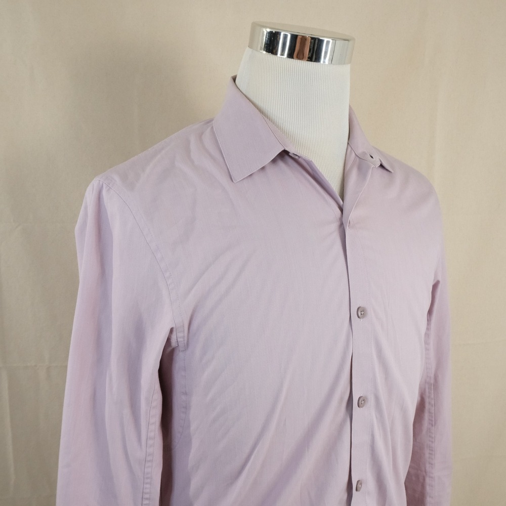 Lululemon Medium Commission Button Front Shirt Lavender Cotton Blend Mens